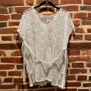 White Lacy Boho Coverup Shirt/Dress - one size